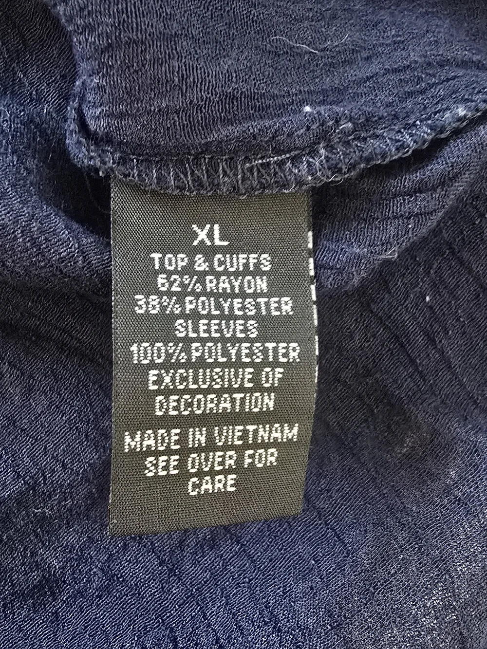 A. Byer Navy Off-Shoulder Camisole with Blue and Green Floral Embroidery